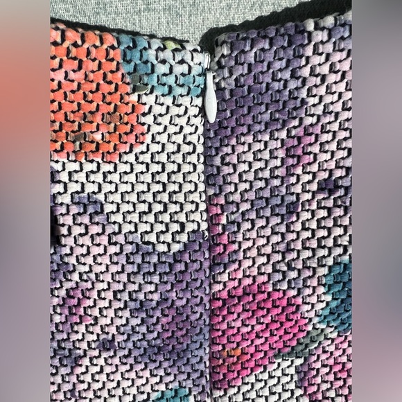 Worth New York White Azalea Coral Openweave Floral Print Sheath Dress M - Picture 8 of 15